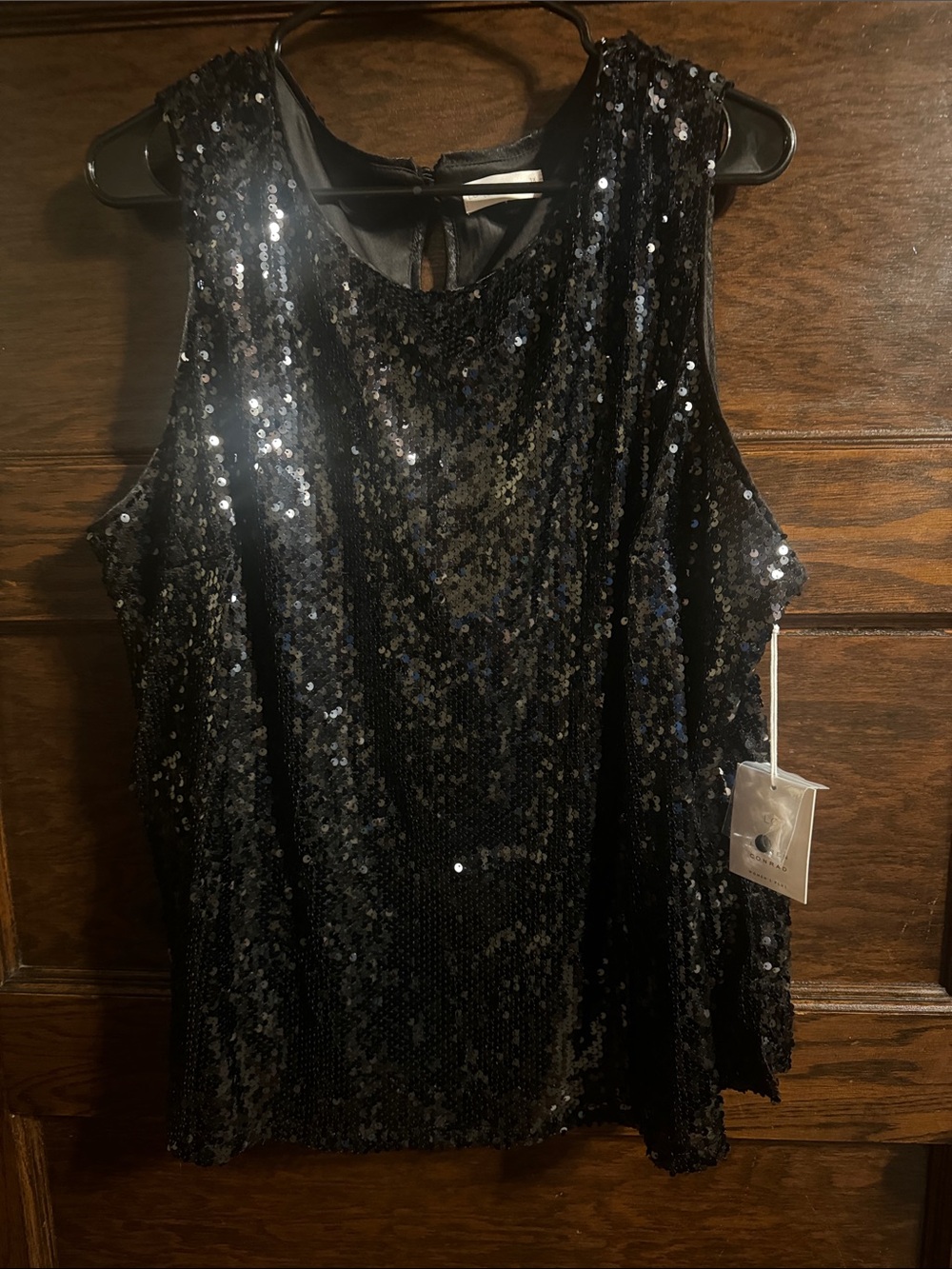 LC Lauren Conrad Black Sequin Tank Top - Sleeveless Sparkle Shell